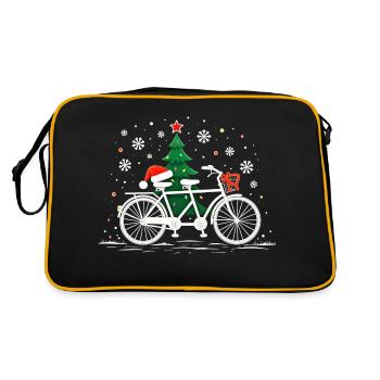 Vélo Noël Lumières Vintage - Sac Retro - noir/or - Dos