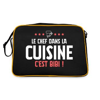 Le chef dans la cuisine c'est bibi ! - Tablier - Sac Retro - noir/or - Dos