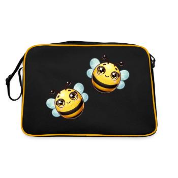 Biene Comic - Retro Tasche - Schwarz/Gold - Hinten