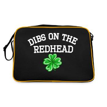 Dibs On The Redhead Cooler Funny St Patricks Day - Retro Bag - black/gold - Back