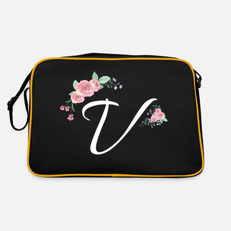 Lettre v fleurs Sac Retro