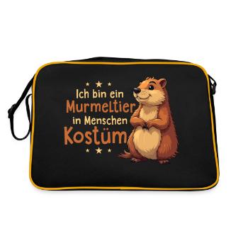 I'm a Groundhog in People Costume Animal - Retro Bag - black/gold - Back