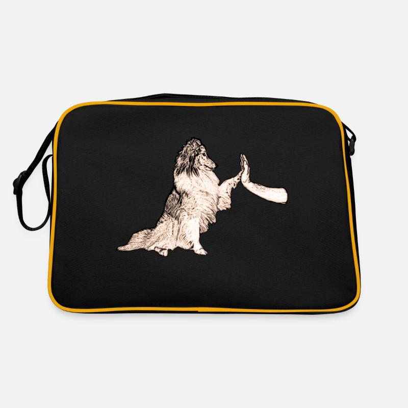 Sheltie Team - Retro Tasche - Schwarz/Gold