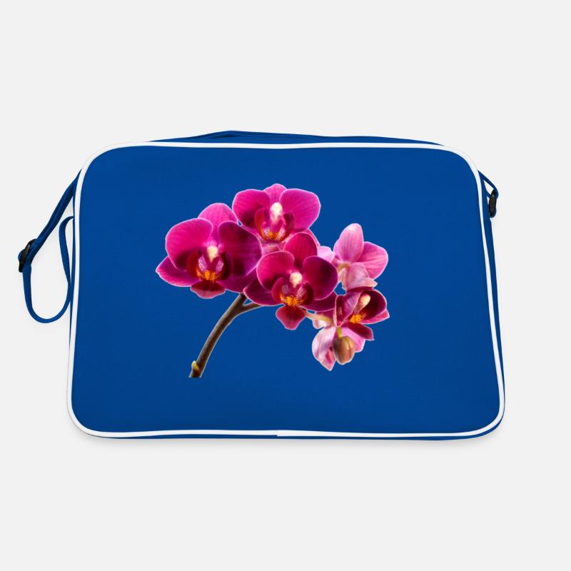 Orchidee Dunkellila Retro Tasche