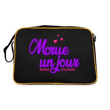 morue un jour morue toujours - Retro Tasche - Schwarz/Gold - Hinten