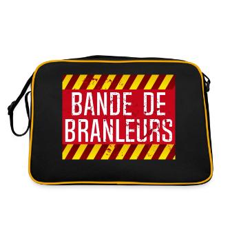 panneau insulte bande branleurs humour provocateu - Sac Retro - noir/or - Dos