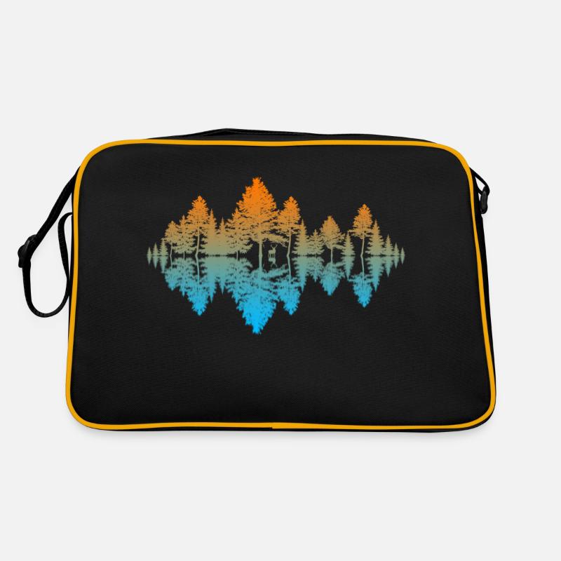 Klang der Natur (Herbst) - Retro Tasche - Schwarz/Gold
