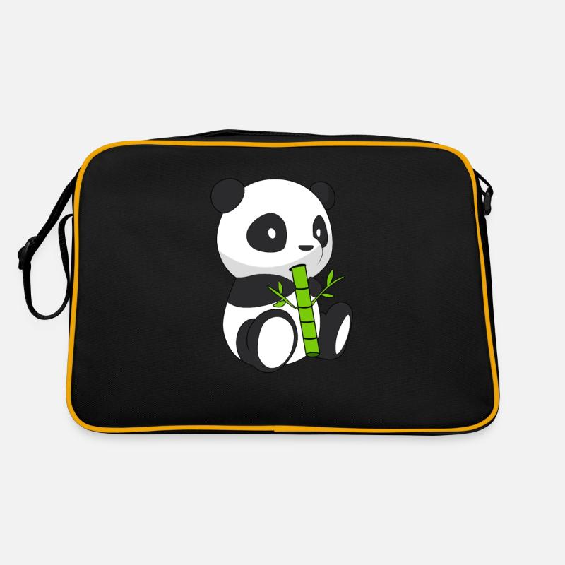 Panda that eats bamboo Retro Bag