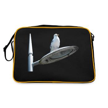 Seagull On A Lamp Post - Retro Bag - black/gold - Back