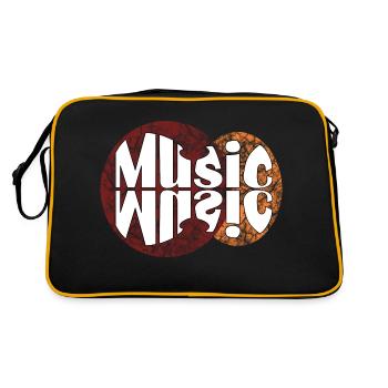 music - Retro Tasche - Schwarz/Gold - Hinten