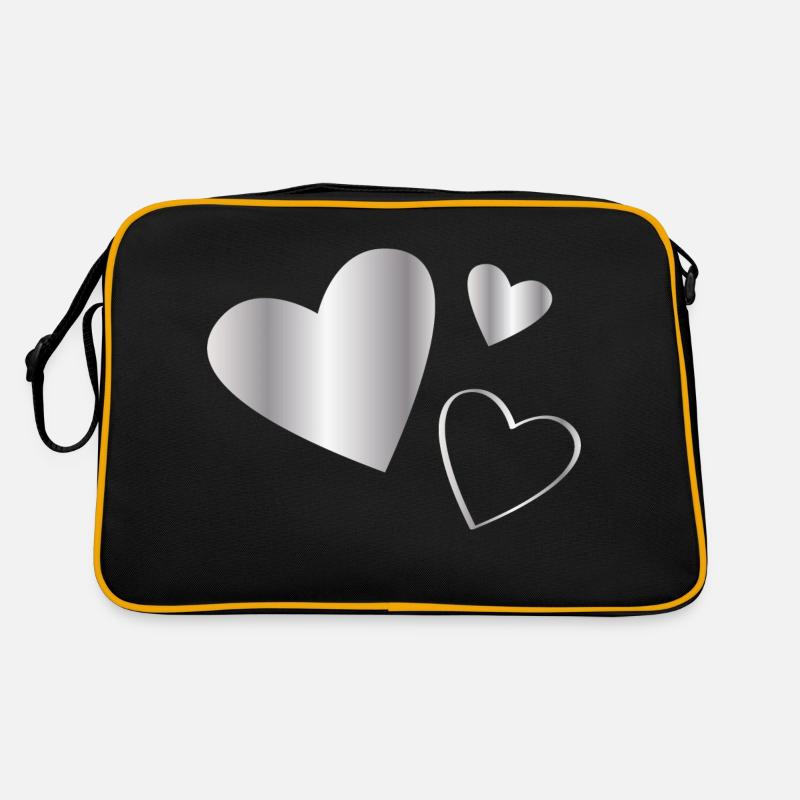 Herzen silber Retro Tasche