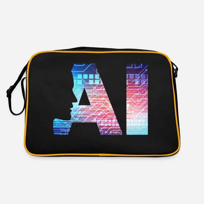 Künstliche Intelligenz - Retro Tasche - Schwarz/Gold