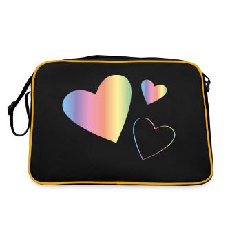 Cœurs arc-en-ciel - Sac Retro - noir/or - Dos