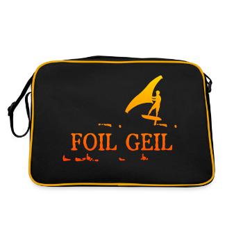 Wing Foiling Surf Surfing Surfer Foil Geil - Retro Tasche - Schwarz/Gold - Hinten