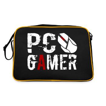 PC Gamer Maus Gaming Zocken - Retro Tasche - Schwarz/Gold - Hinten