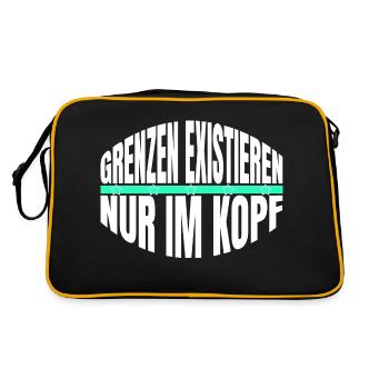 powerlifting power couple power lifting animal - Retro Tasche - Schwarz/Gold - Hinten