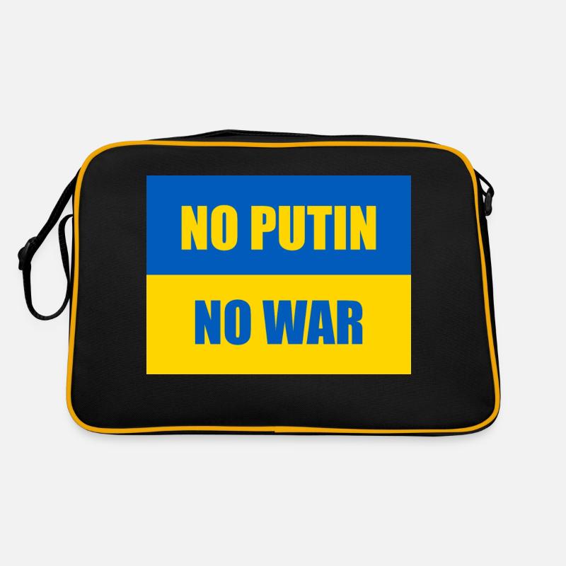 PAS DE POUTINE PAS DE GUERRE - Drapeau de l’Ukraine Sac Retro