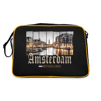 Amsterdam Pays-Bas by Night Holland Vintage - Sac Retro - noir/or - Dos