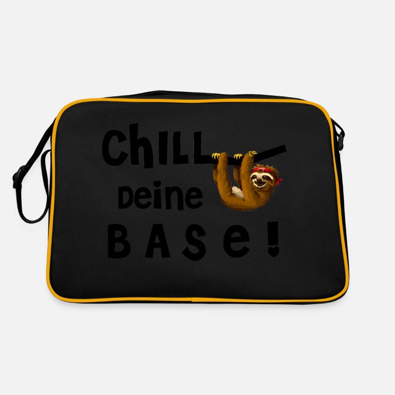 Chill Deine Base - Retro Tasche - Schwarz/Gold