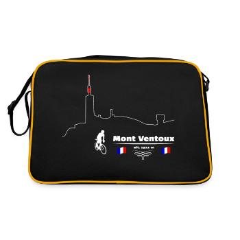 Rennrad Mont-Ventoux, einer unserer Bestseller - Retro Tasche - Schwarz/Gold - Hinten