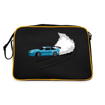 Auto am driften - Retro Tasche - Schwarz/Gold - Hinten