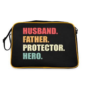 Husband, Father, Protector, Hero - Retro Bag - black/gold - Back
