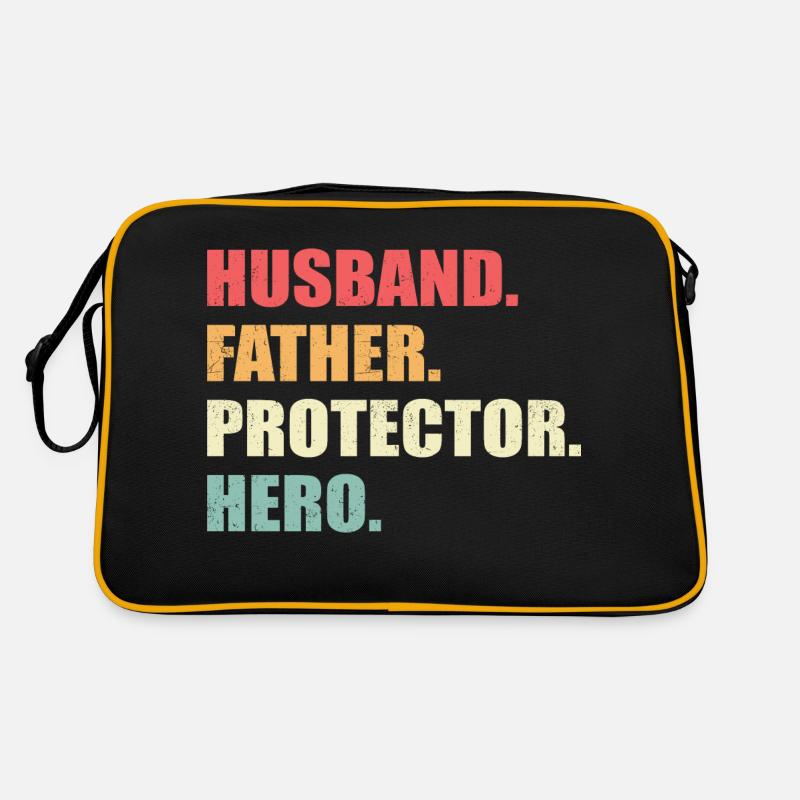 Husband, Father, Protector, Hero - Retro Bag - black/gold