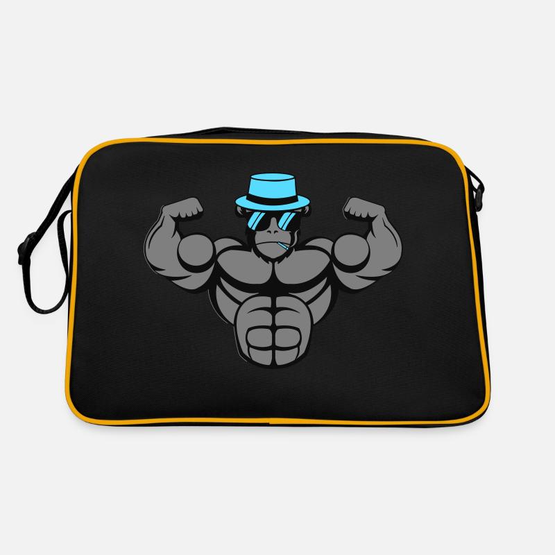 Strong Gorilla - Retro Tasche - Schwarz/Gold