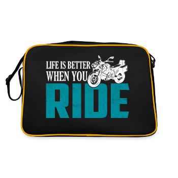 La vie est meilleure quand vous conduisez une moto de motard - Sac Retro - noir/or - Dos