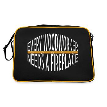 birthday present idea carpenter work tshirts - Retro Bag - black/gold - Back