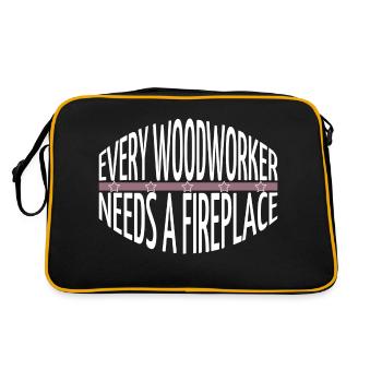 plumber hearbeat mason jokes joke funny sayings - Retro Bag - black/gold - Back