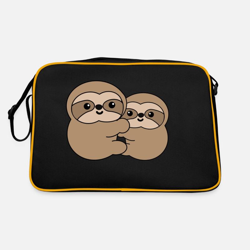Faultier - Retro Tasche - Schwarz/Gold