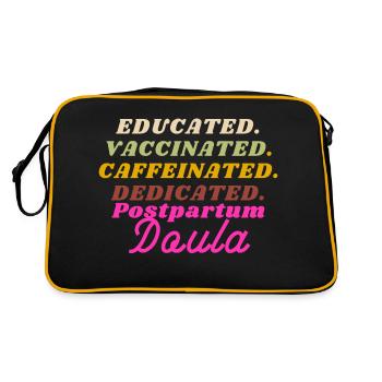 Labor Coach Geburtstrainer postpartale Doula Geschenk - Retro Tasche - Schwarz/Gold - Hinten