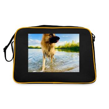 Altdeutscher Schäferhund - Retro Tasche - Schwarz/Gold - Hinten