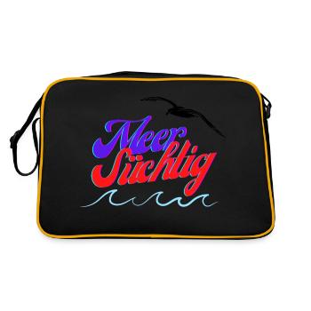 Meer süchtig - Retro Tasche - Schwarz/Gold - Hinten