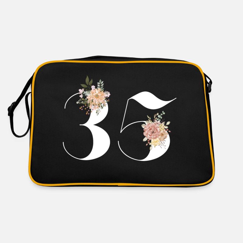 35e anniversaire fleuris (Cadeau de 35 ans) Sac Retro