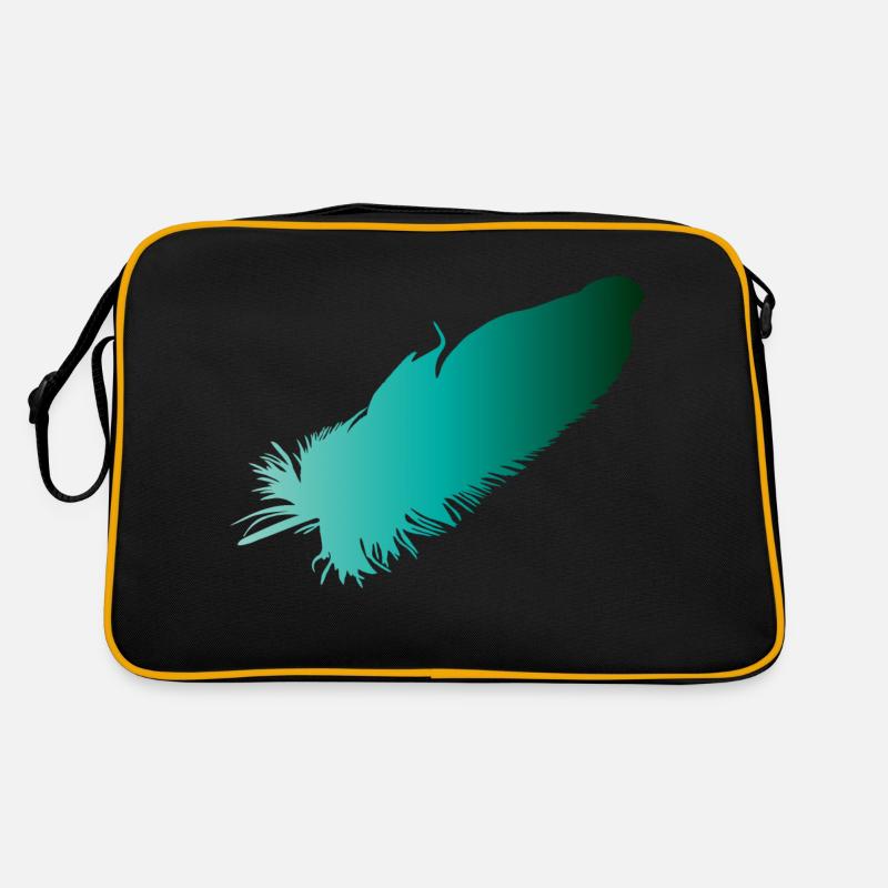 Feder - Retro Tasche - Schwarz/Gold