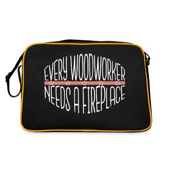 forest work humor lumberman tree hobbyists - Retro Bag - black/gold - Back