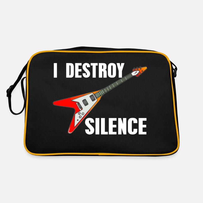 I Destroy Silence Awesome Funny Rock N' Roll Retro Bag