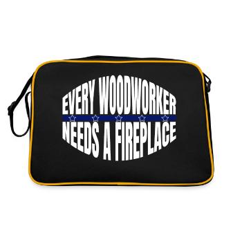 carpenter work tshirts present birthday funshirt - Retro Bag - black/gold - Back