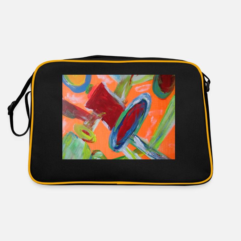 Abstraktes Rohrsystem - Retro Tasche - Schwarz/Gold