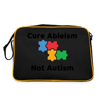 Cure Ableism Not Autism - Retro Bag - black/gold - Back