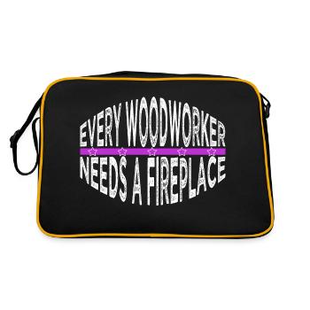 Union Carpenter Tshirts Jokes Felling - Retro Bag - black/gold - Back
