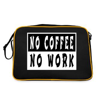 present birthday present coffeebean tired morning - Retro Bag - black/gold - Back