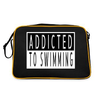 funny swimming tshirts swimmers geek quote - Retro Tasche - Schwarz/Gold - Hinten