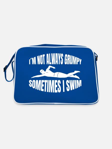 Swimmer Swimmers Swimming Club Swimming Club - Retro Bag - blue/white - Back