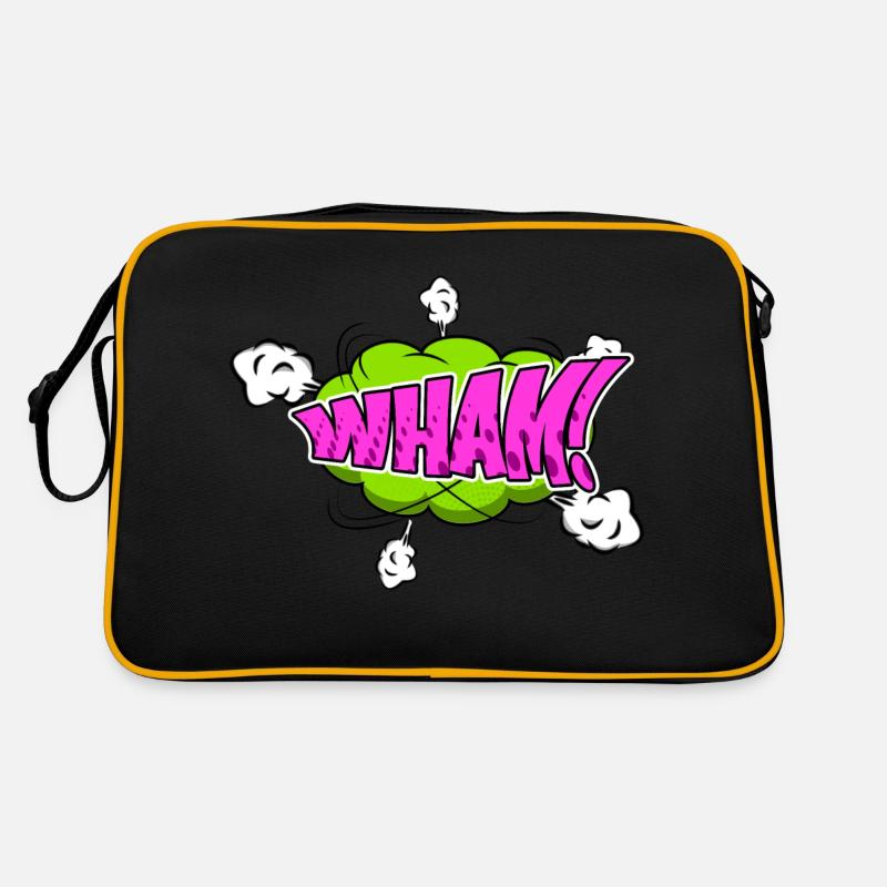 Wham! Style bande dessinée Bubble Graffiti Lettrage Sac Retro
