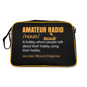 Amateur Radio A Hobby Enthusiast Operator - Retro Tasche - Schwarz/Gold - Hinten