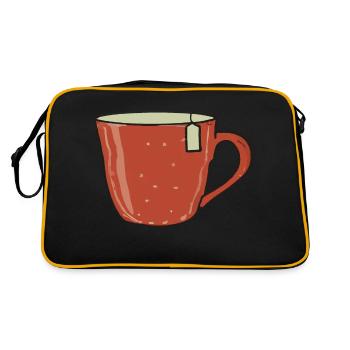 Tea Cup Tea Drinker Gift Idea - Sac Retro - noir/or - Dos