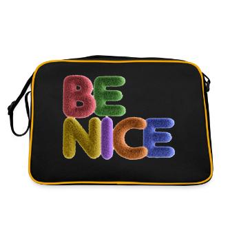 Be Nice - Retro Tasche - Schwarz/Gold - Hinten